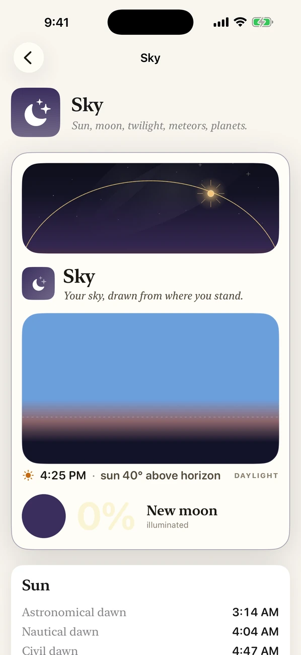 Bearing: Field Almanac — Know your sky, tides & seasons