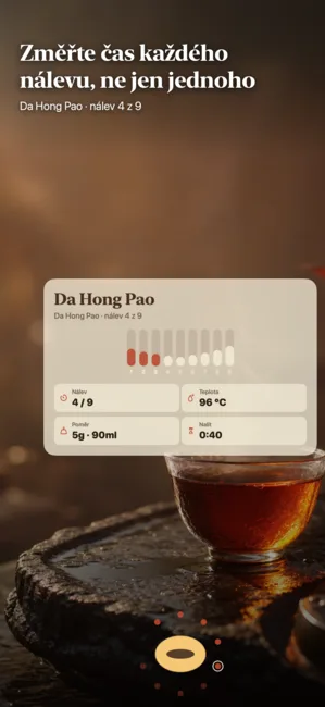 Nine Steeps: Gongfu Tea Timer — Časovač na čaj Gongfu a deník