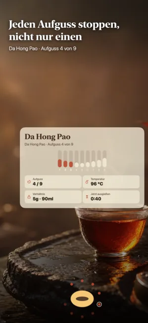 Nine Steeps: Gongfu Tea Timer — Gongfu-Tee-Timer und Tagebuch