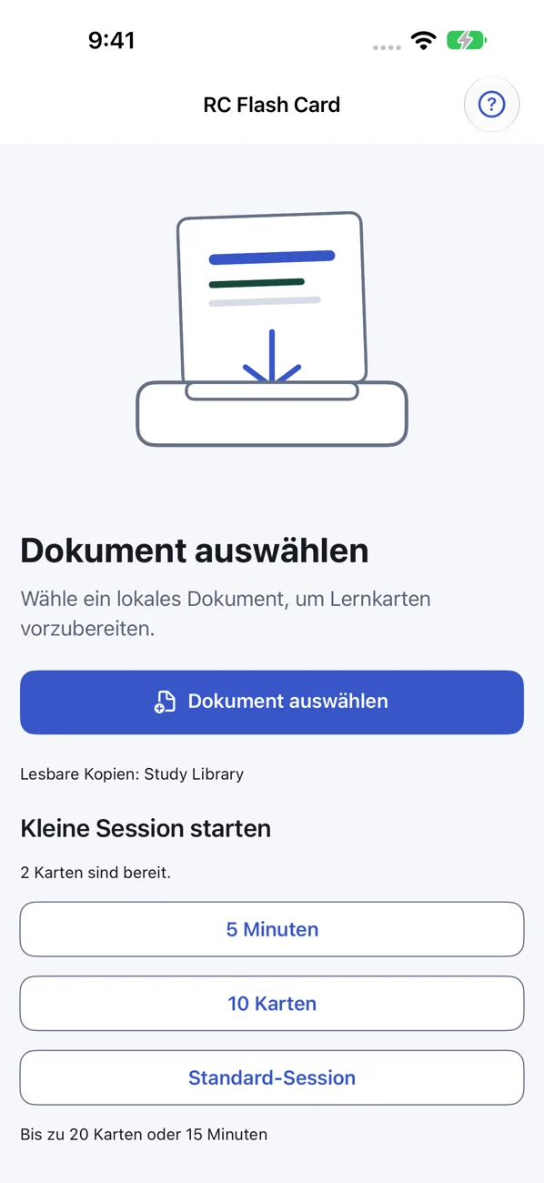 RC Flash Card: Study Helper — Lernkarten aus eigenen Notizen