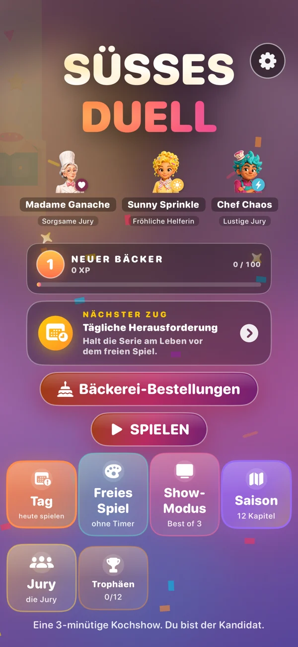 Sweet Showdown — Werbefreies Backspiel für Kinder