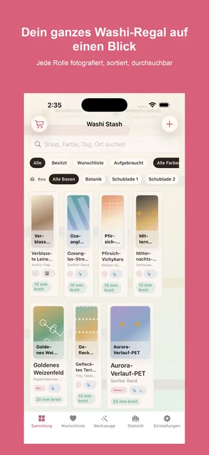 Washi Stash Tape Tracker — Kaufen Sie niemals eine doppelte Rolle