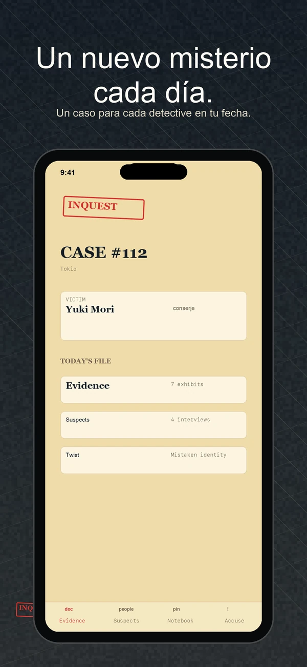 Inquest — Daily Detective Game — Un caso. Un día. Resuélvelo.