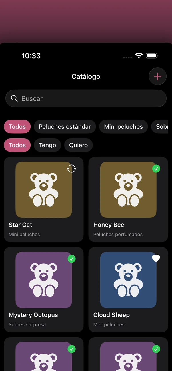 Plush Bean Tracker — Rastreador de colecciones de peluches privado y fuera de línea
