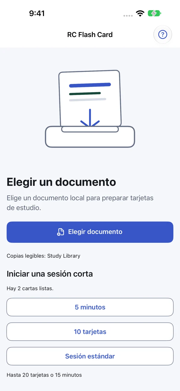 RC Flash Card: Study Helper — Crea tarjetas desde tus notas
