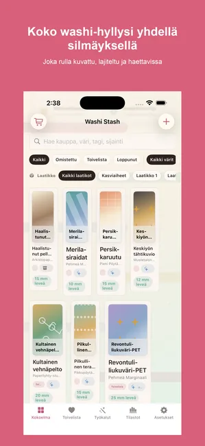 Washi Stash Tape Tracker — Älä koskaan osta kaksoisrullaa