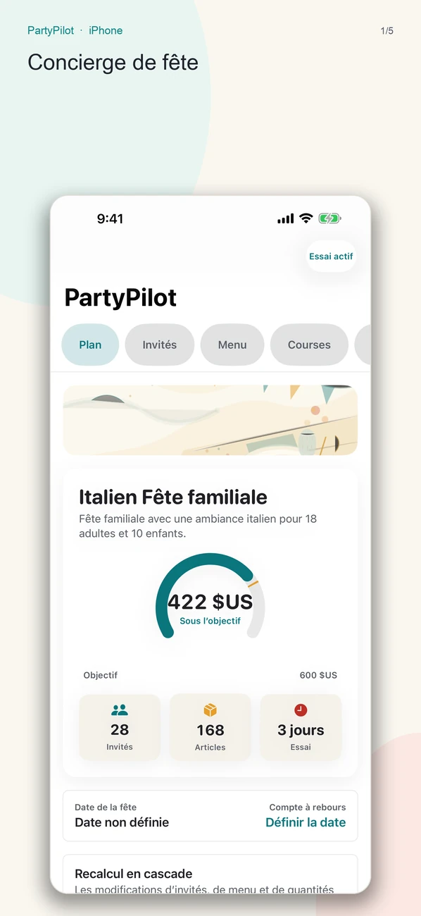 PartyPilot — Transformez les notes de fête en plan d'hôte