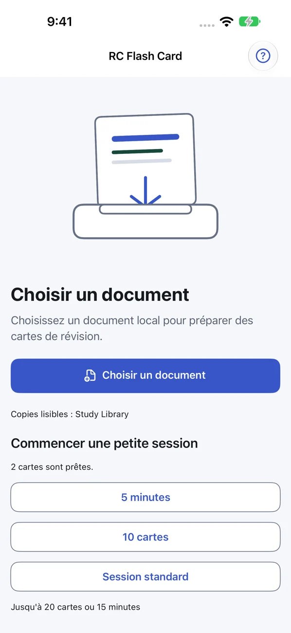 RC Flash Card: Study Helper — Fiches auto depuis vos notes