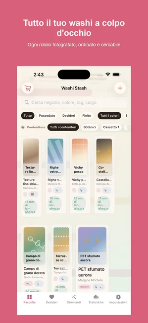 Washi Stash Tape Tracker — Non acquistare mai un rotolo duplicato