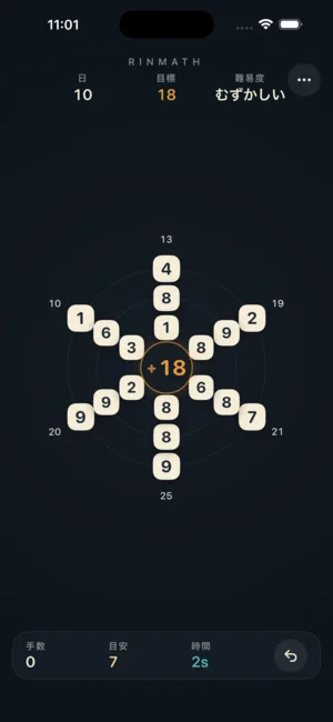 Rinmath Math Number Puzzle — 毎日の算術論理パズル
