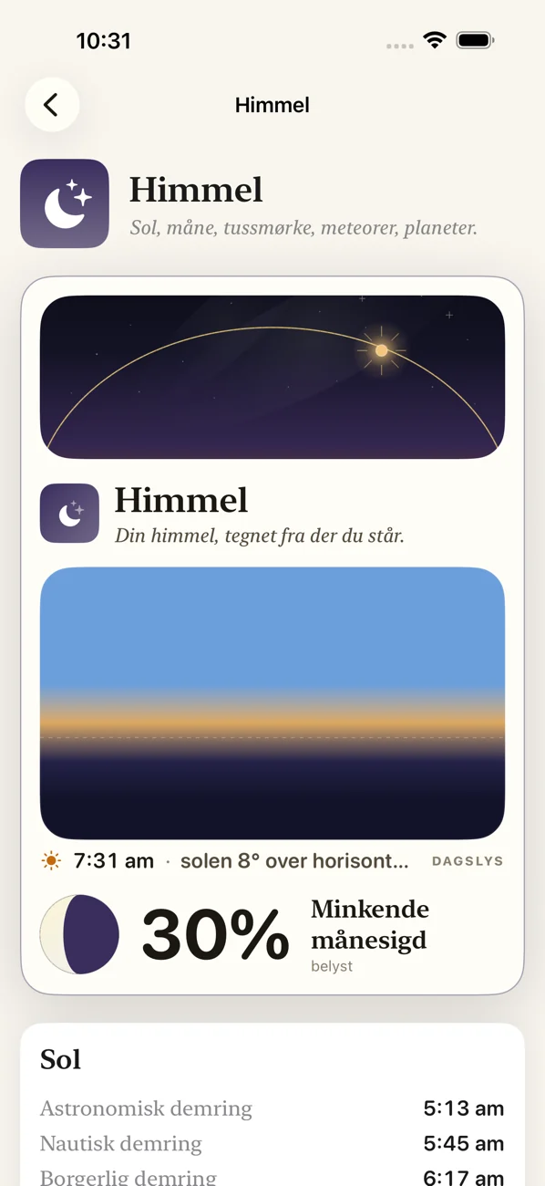 Bearing: Field Almanac — Himmel, tidevann, årstider