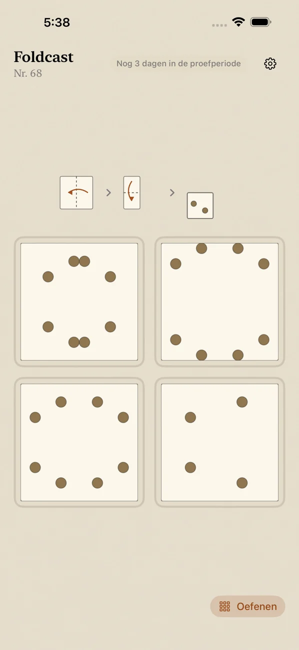 Foldcast: Paper Folding Game — Dagelijkse papiervouwpuzzel