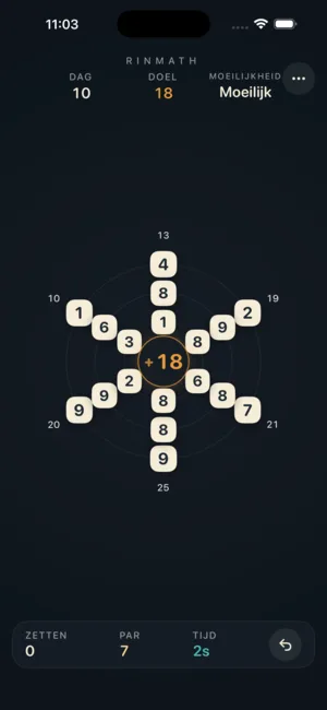 Rinmath Math Number Puzzle — Dagelijkse rekenkundige logische puzzel
