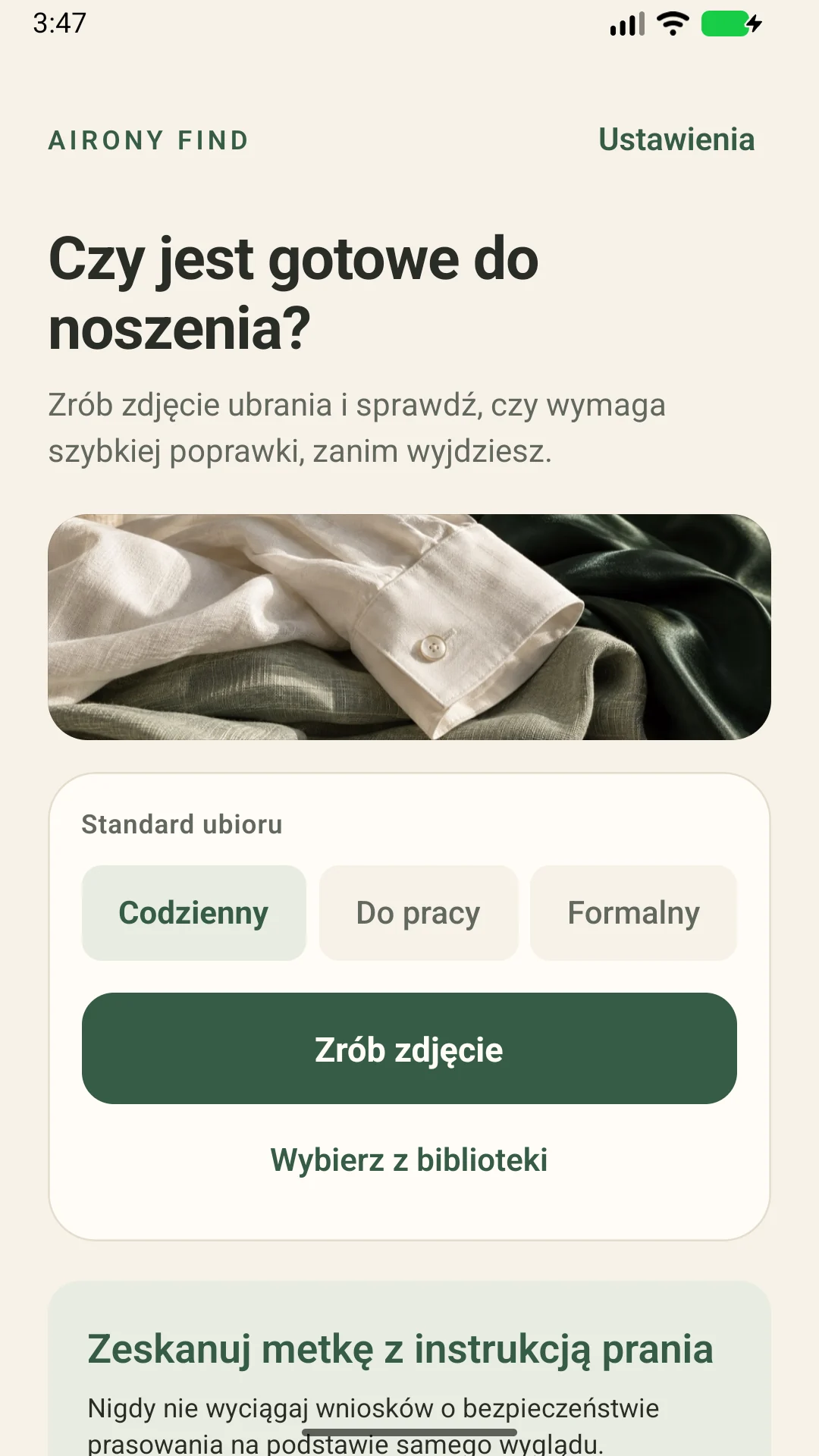 AIRONY Find — Sprawdzaj zagniecenia