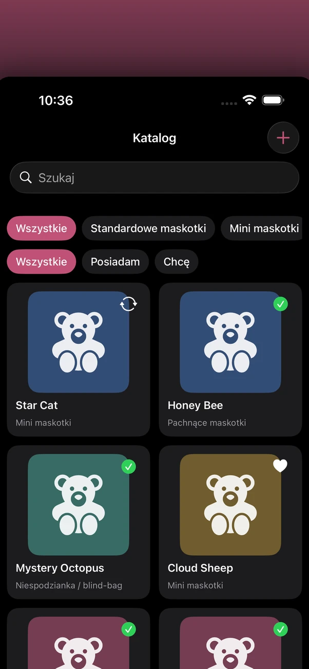 Plush Bean Tracker — Prywatny moduł do śledzenia kolekcji pluszów w trybie offline