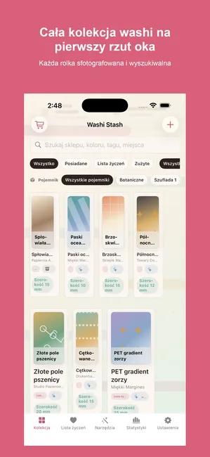 Washi Stash Tape Tracker — Nigdy nie kupuj duplikatu rolki
