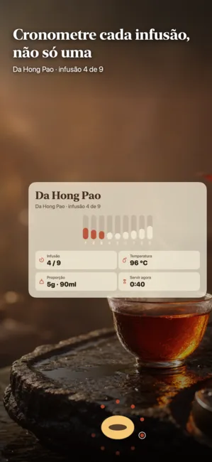Nine Steeps: Gongfu Tea Timer — Temporizador e diário de chá Gongfu
