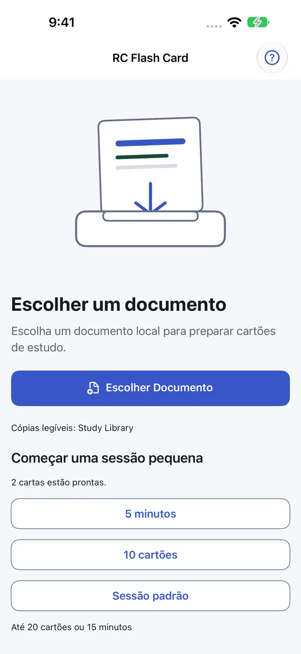 RC Flash Card: Study Helper — Fichas dos teus ficheiros