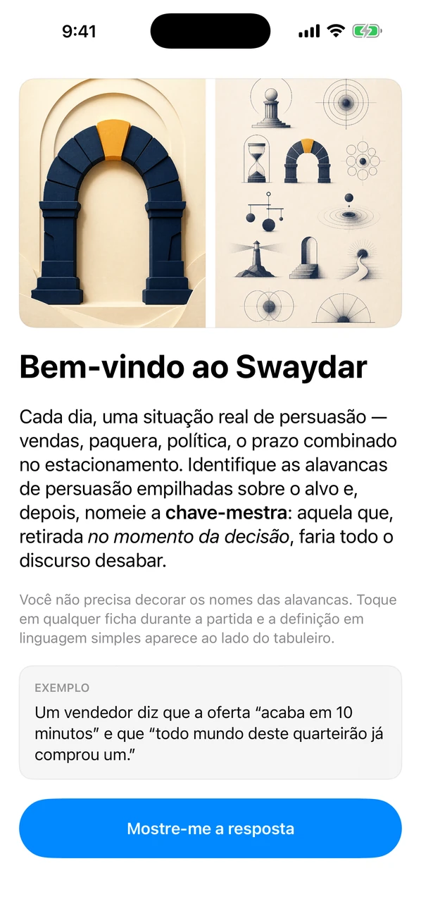 Swaydar: Daily Influence Game — Nomeie a alavanca keystone