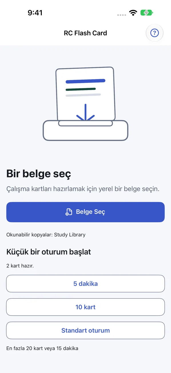 RC Flash Card: Study Helper — Notlarından kartlar oluştur