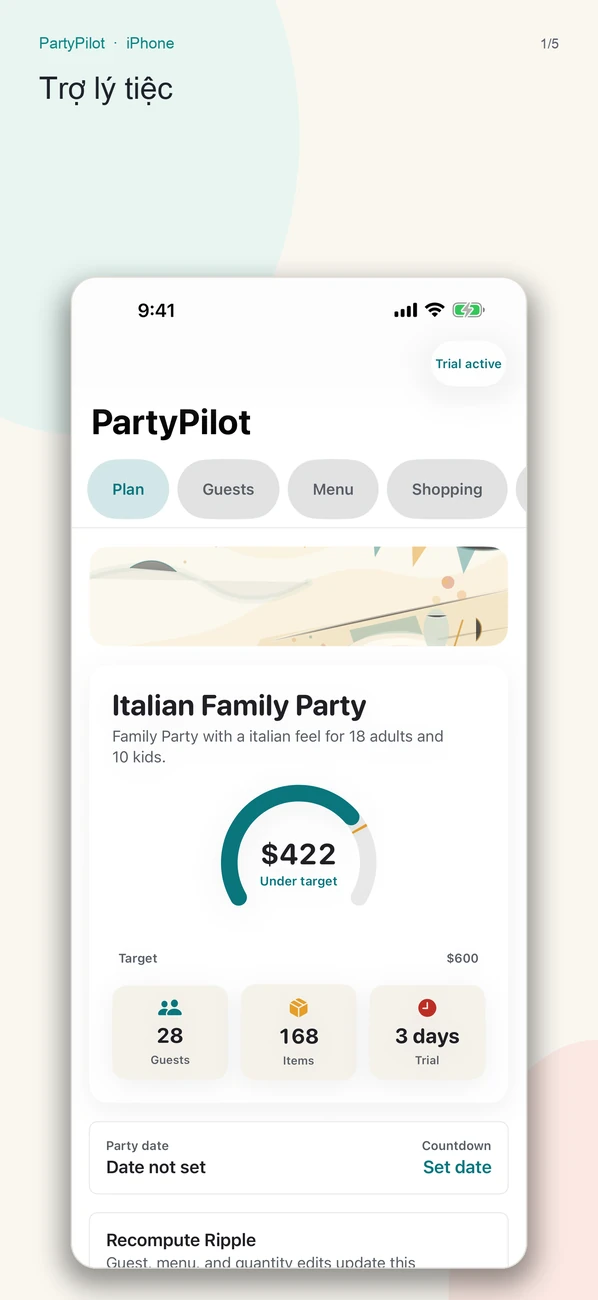 PartyPilot — Biến ghi chú của bữa tiệc thành kế hoạch tổ chức