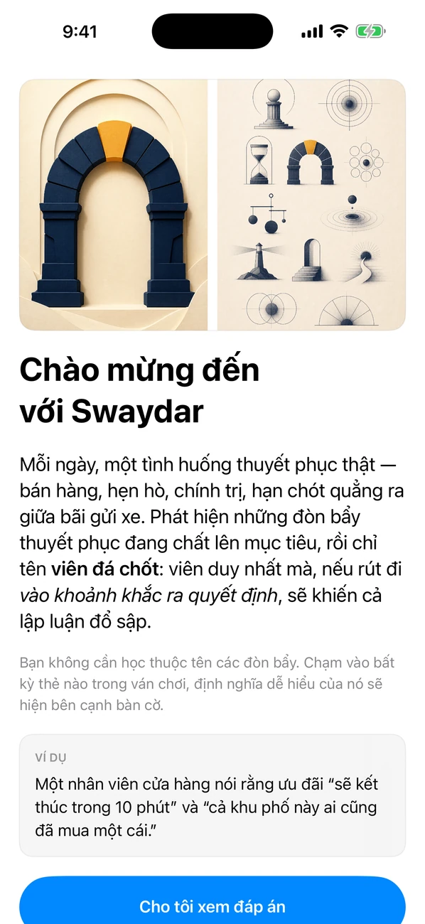 Swaydar: Daily Influence Game — Đặt tên cho đòn bẩy keystone