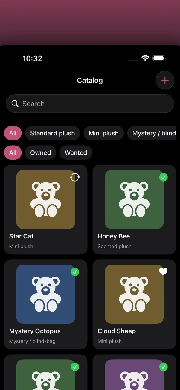 Plush Bean Tracker — Private, offline plush collection tracker