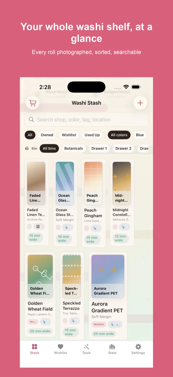 Washi Stash Tape Tracker — Never buy a duplicate roll